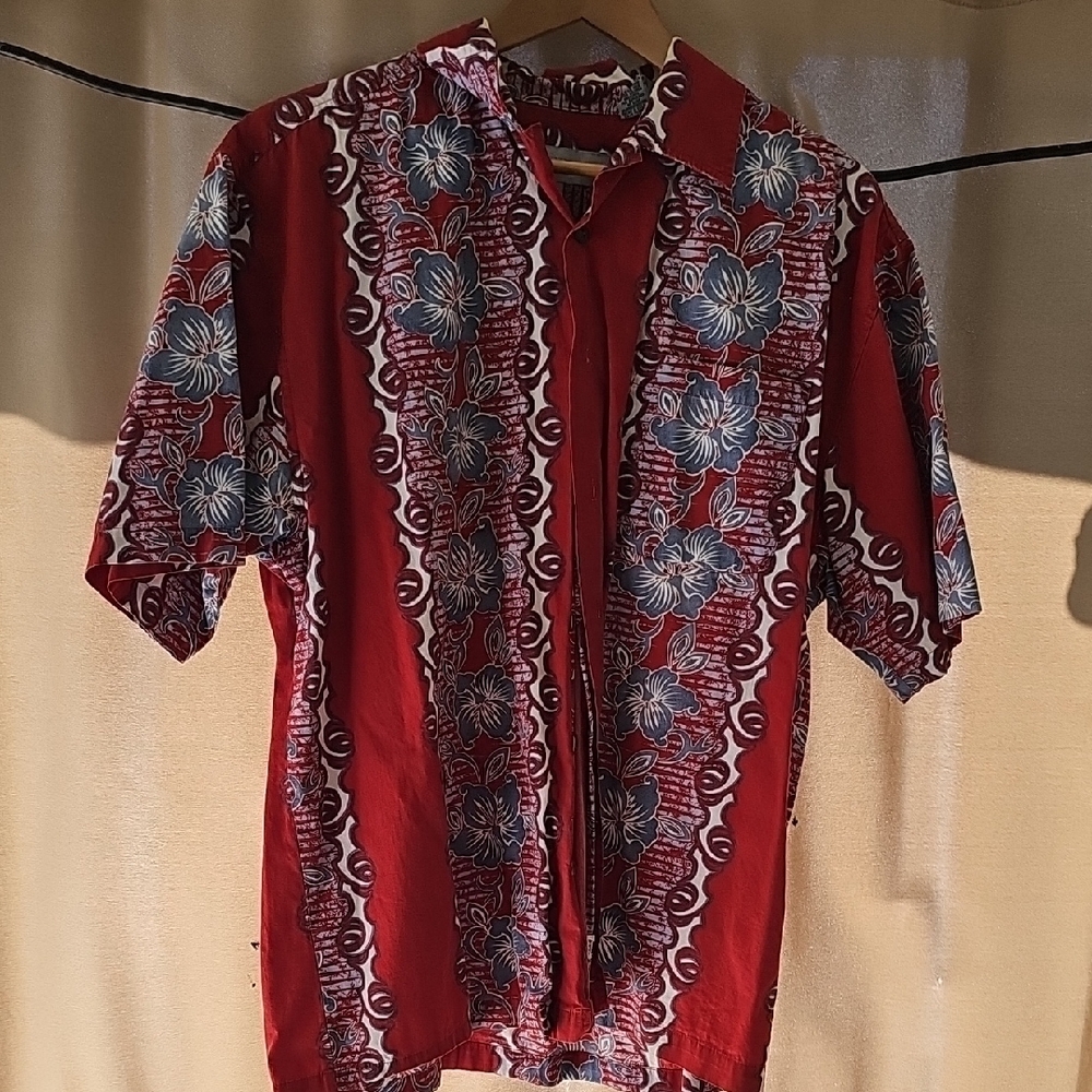 Point Zero Red and Blue Casual Button Down Shirt